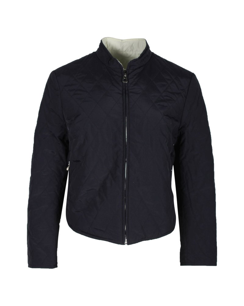 Hermès Quilted Reversible Jacket in Navy Blue Polyamide 7703679893564