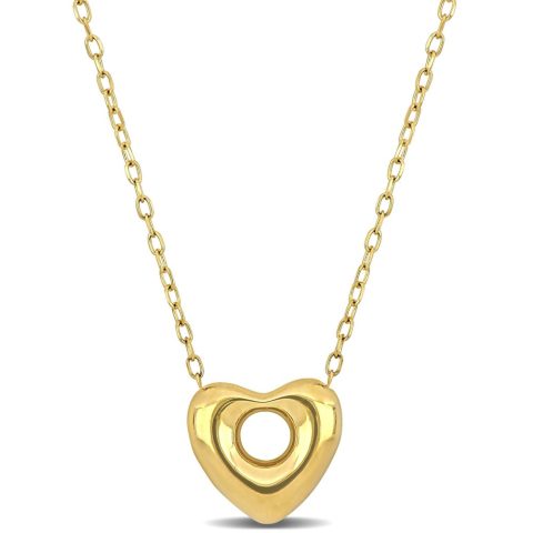 Mimi & Max Puff Heart Necklace with Chain in 10k Yellow Gold – 18 in