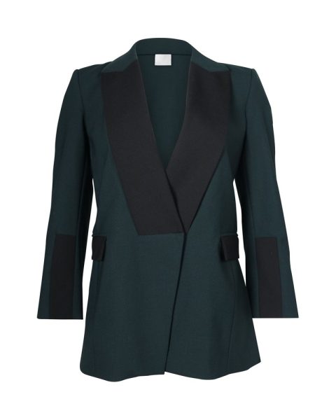 Dion Lee Two-Toned Blazer in Forest Green and Black Polyester 7703679402044