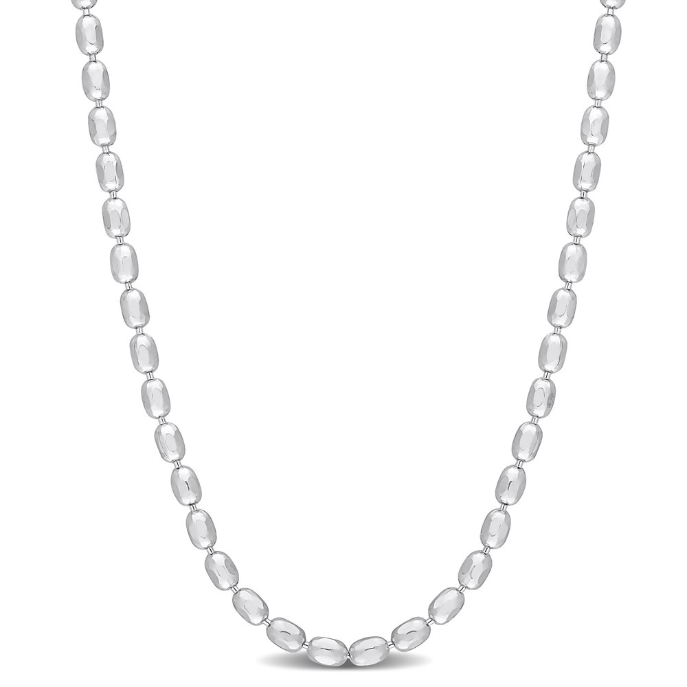 Mimi & Max Oval Ball Chain Necklace in Sterling Silver – 16 in