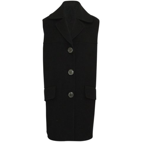 Marni Long Vest in Black Cotton Wool 7703679991868
