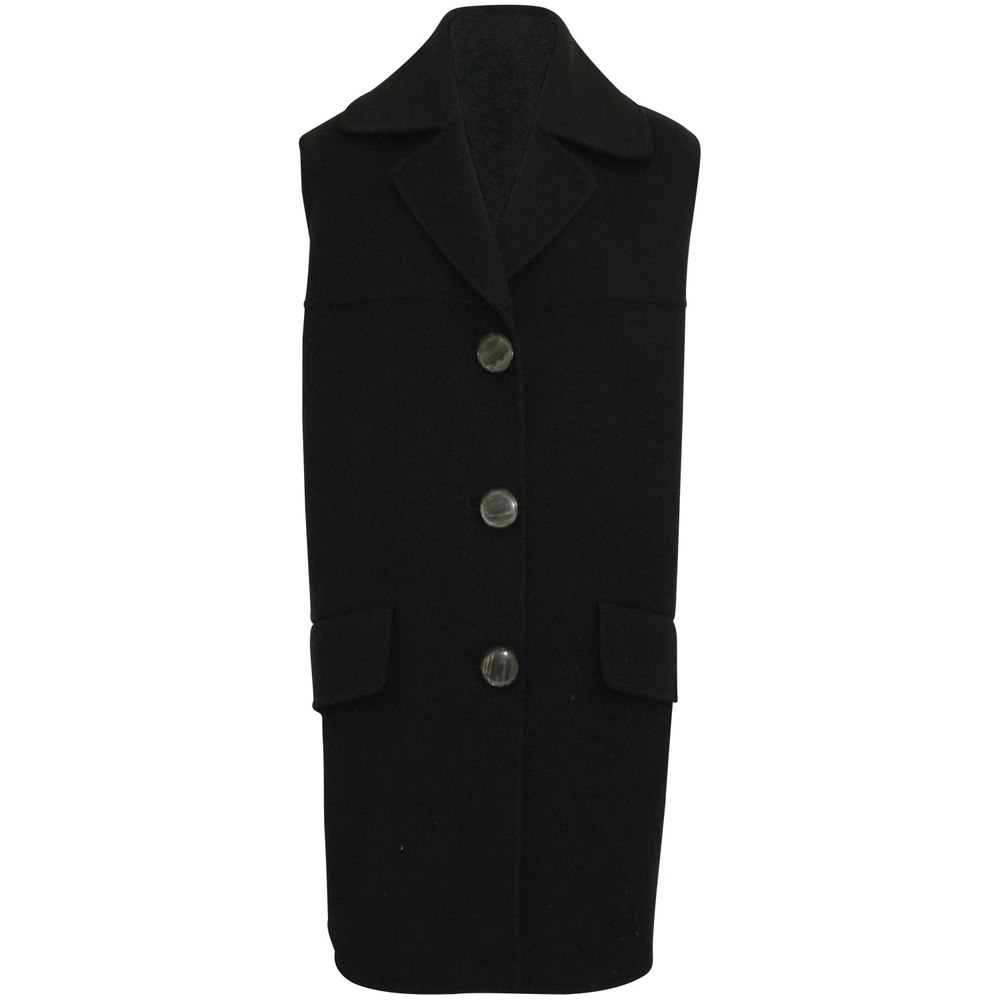 Marni Long Vest in Black Cotton Wool 7703679991868