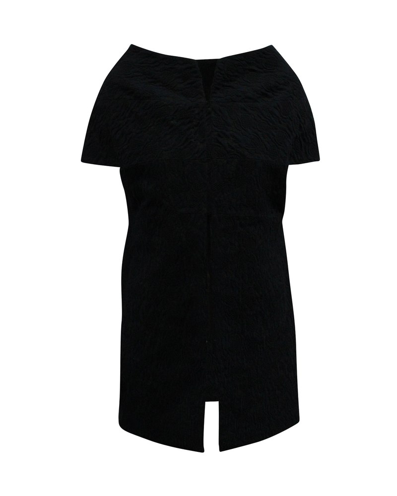 Marni Sleeveless Textured Coat in Navy Blue Wool 7703680811068
