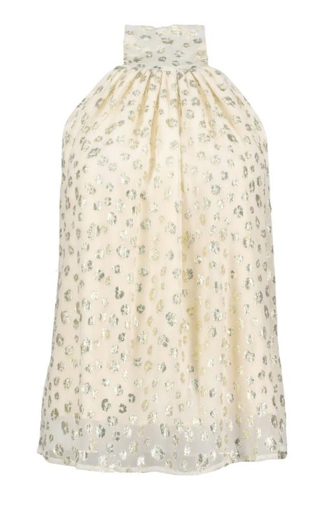 Esme Tie Neck Top In Mtc Animal