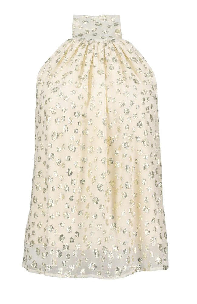 Esme Tie Neck Top In Mtc Animal