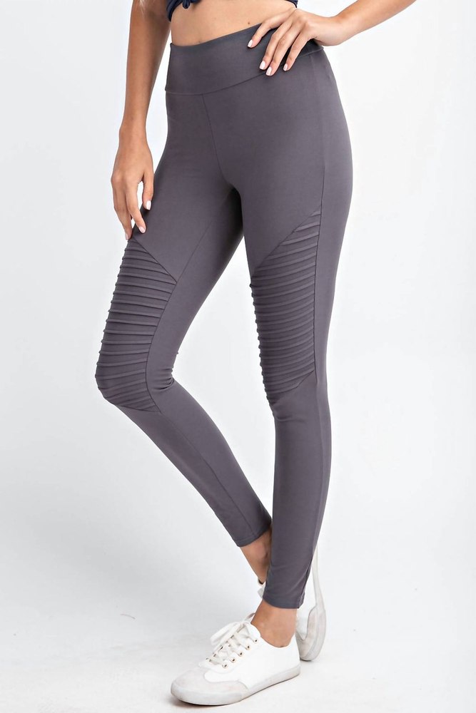 Full Length Moto Leggings In Grey 7803982938172