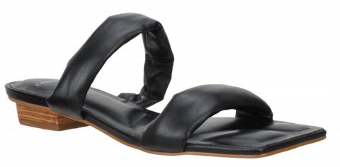 Women’s Phoebe Leather Slide Sandal In Black 7803983921212