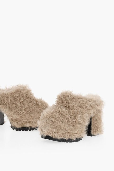 Haus Of Honey Chunky Sole Shearling Mules Heel 13 Cm 7803986247740