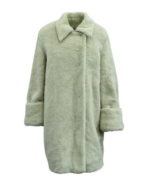 Maison Martin Margiela Faux Fur Coat in Ivory Polyester 7703681630268