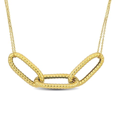 Mimi & Max Intertwined Three-Link Necklace in 14k Yellow Gold – 16 in
