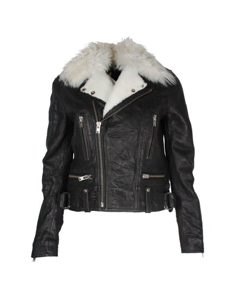 Iro Noemie Biker Jacket in Black Leather 7703682711612