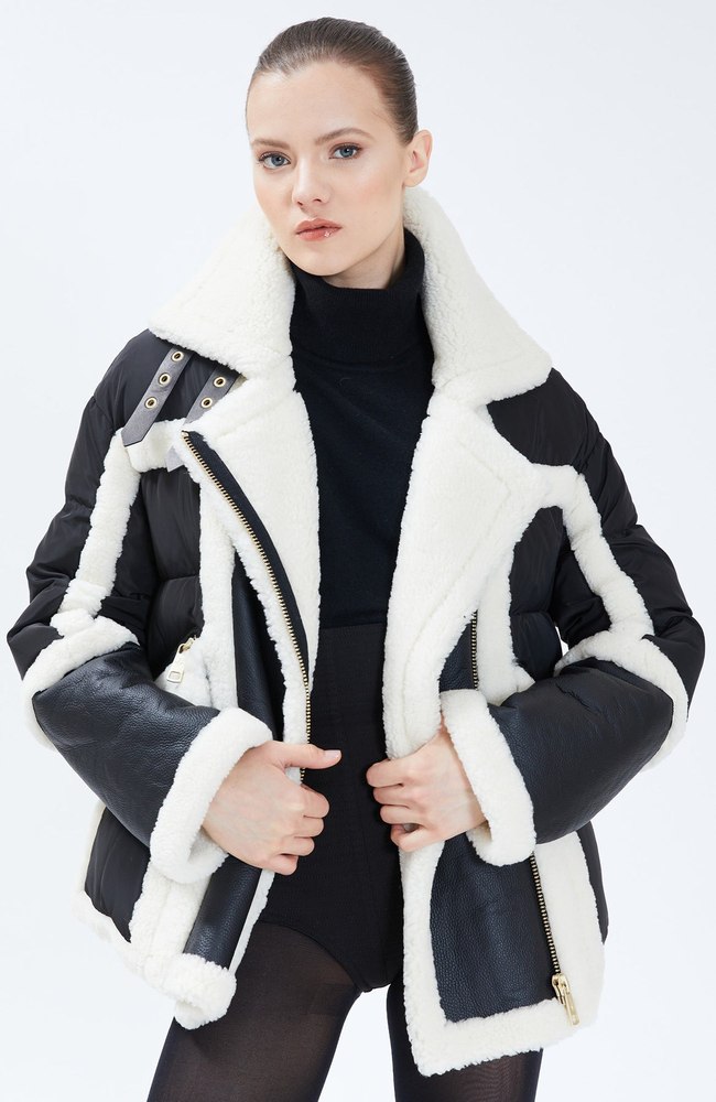 Nicole Benisti Womens Garnier Shearling Puffer Jacket 7832757338172