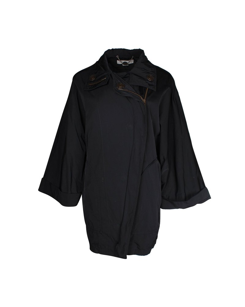 Stella McCartney Wide Sleeve Coat in Black Polyester 7703683137596