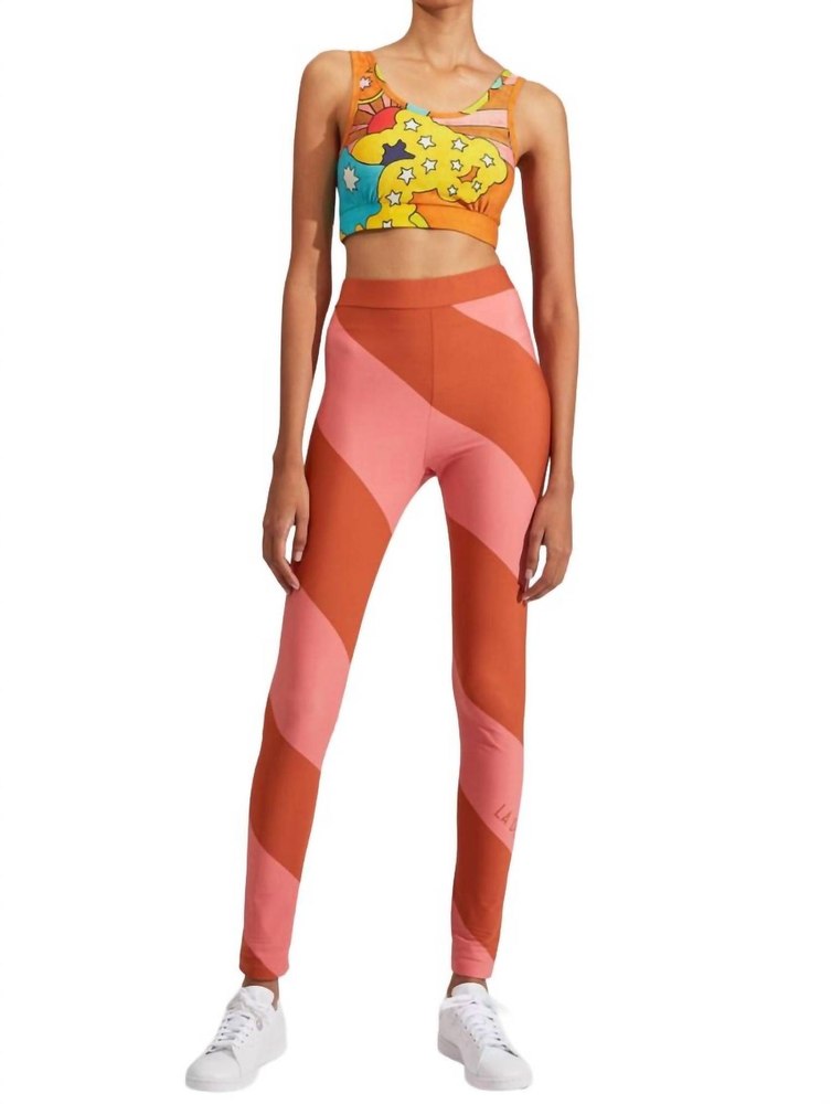 Striped Legging In Pink-Brown 7703683268668