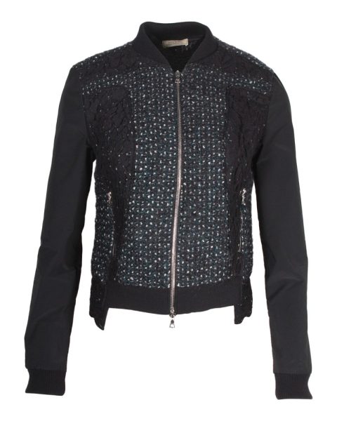 Nina Ricci Bouclé Zipped Jacket in Black Mohair 7703683563580