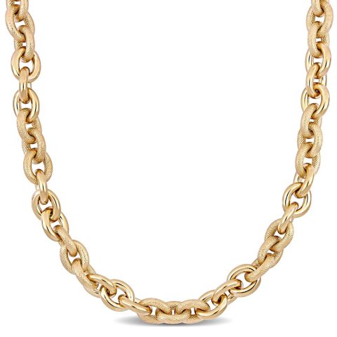 Mimi & Max Oval Link Necklace in Yellow Plated Sterling Silver – 18 in
