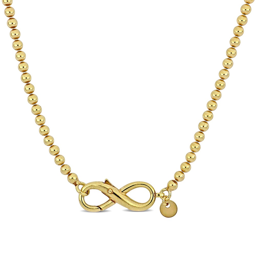 Mimi & Max Infinity Bead Link Necklace in Yellow Sterling Silver – 18 in