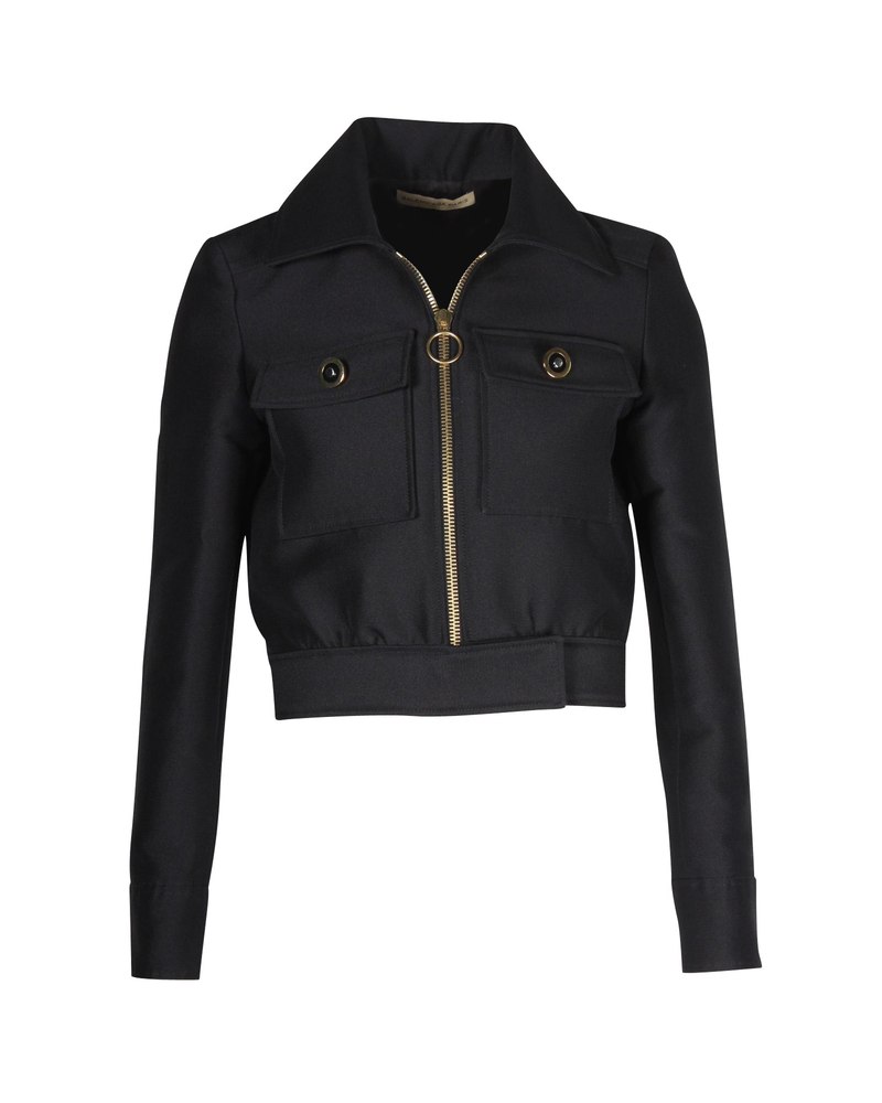 Balenciaga Cropped Jacket in Black Wool 7703683661884