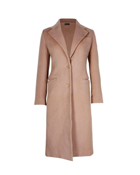 Joseph Button-Front Long Car Coat in Brown Wool 7703684120636