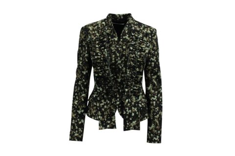 Givenchy Ruffled Jacket Blazer in Floral Print Wool 7703685300284
