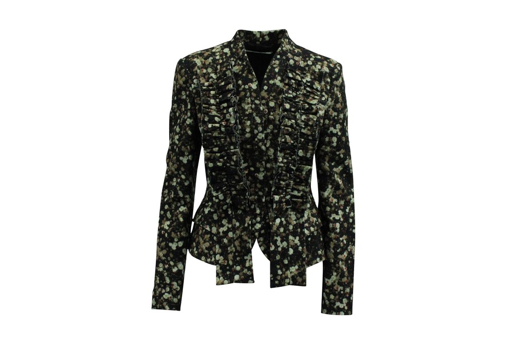 Givenchy Ruffled Jacket Blazer in Floral Print Wool 7703685300284