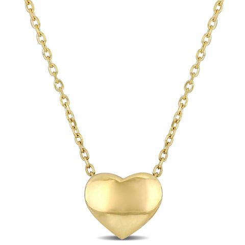 Mimi & Max Classic Heart Necklace with Chain in 10k Yellow Gold – 17 in