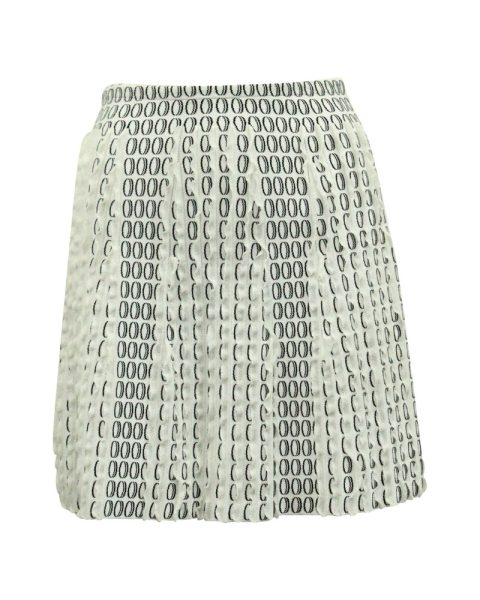 Alaia Knit Skirt with Vertical Frills in White Viscose 7703688249404
