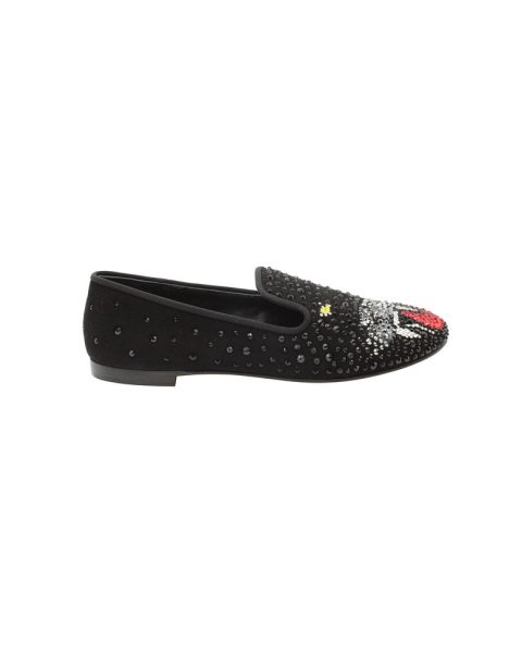 Giuseppe Zanotti Panther Embellished Loafers in Black Suede 7703688380476