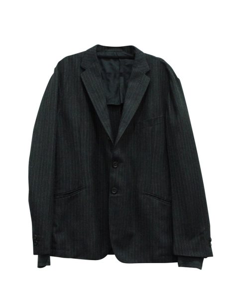 Yves Saint Laurent Pinstripe Casual Jacket With Cuff in Grey Wool 7703689166908