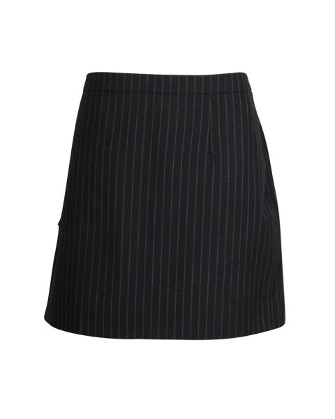 Saint Laurent Pinstriped Mini Skirt in Black Wool 7703688839228