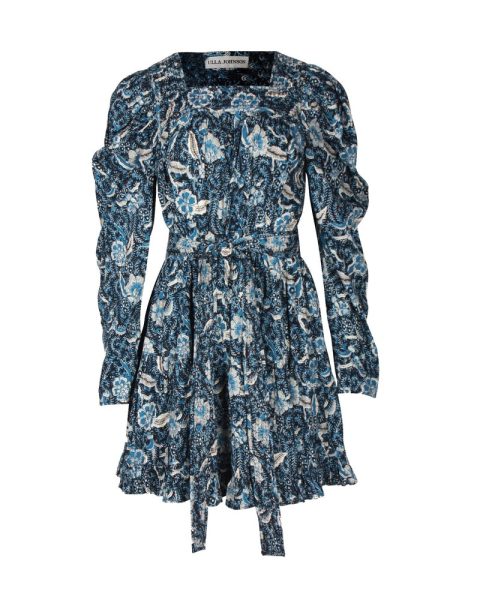 Ulla Johnson Nailah Floral-Print Mini Dress in Blue Cotton 7703689199676