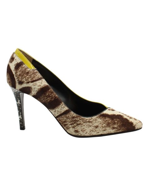 Fendi Pointed Pump in Animal Print Calf Hair Suede 7703689986108