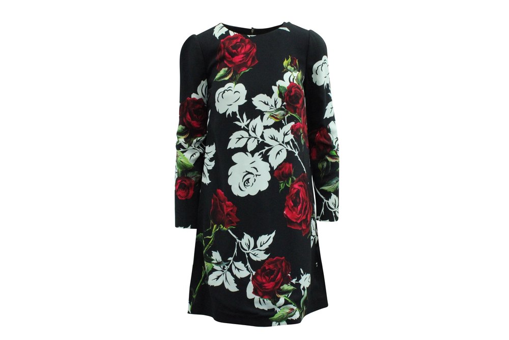 Dolce & Gabbana Floral Dress in Black Viscose 7703690838076