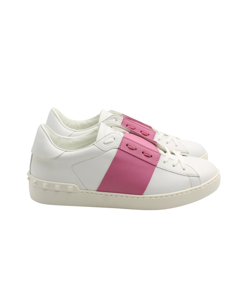 Valentino Open Sneakers in White Calfskin Leather 7703691132988
