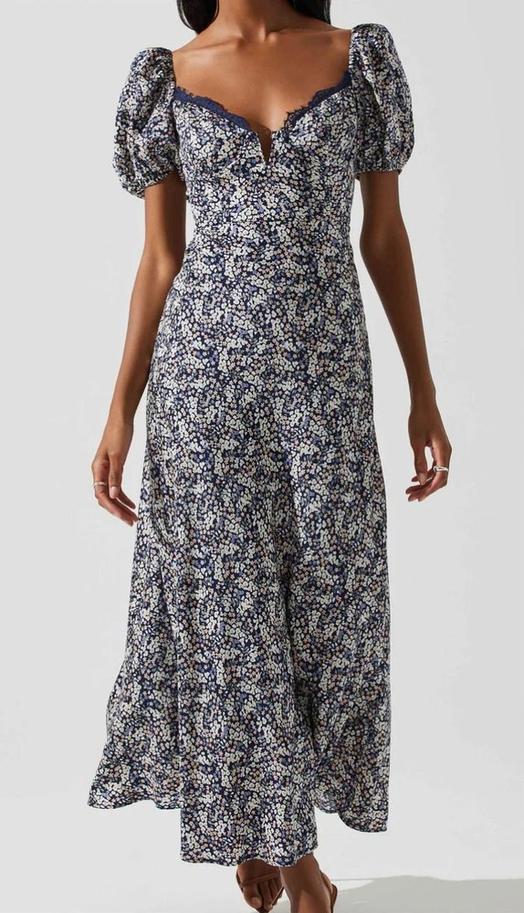 Sylvie Dress In Navy Ditsy 7804544221244