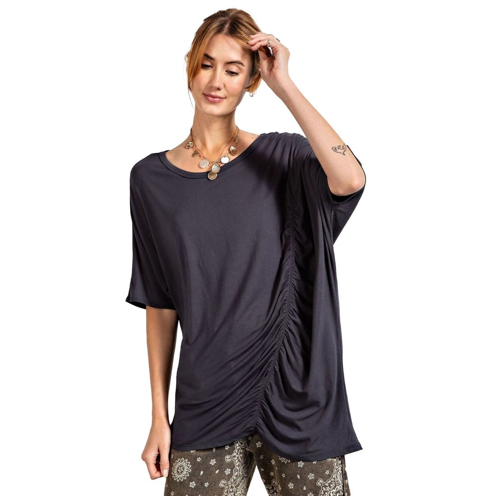 Loose Fit And Ruched Detailing Top 7805685071932