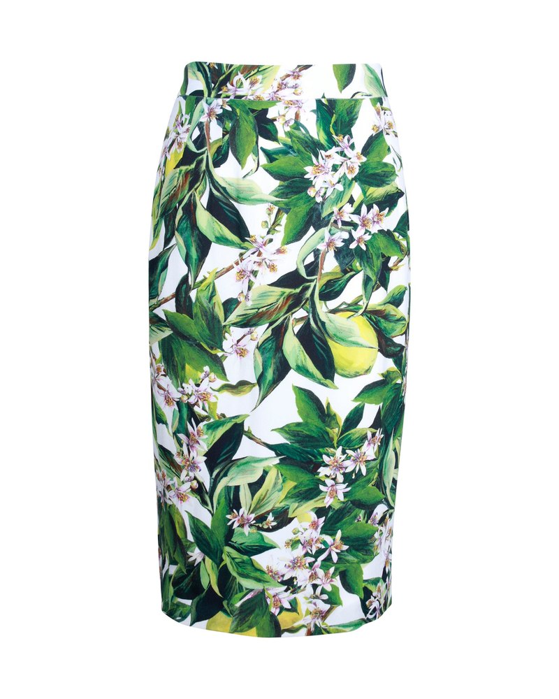 Dolce & Gabbana Floral Midi Skirt in White Viscose 7703692083260