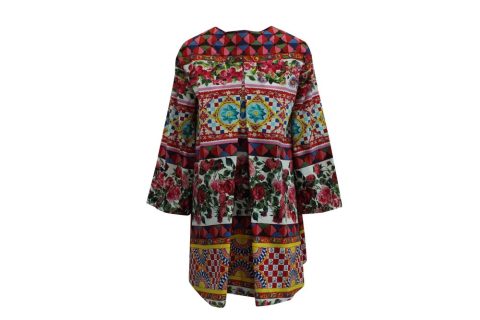 Dolce & Gabbana Dress with Multiple Prints in Multicolor Cotton 7703692705852