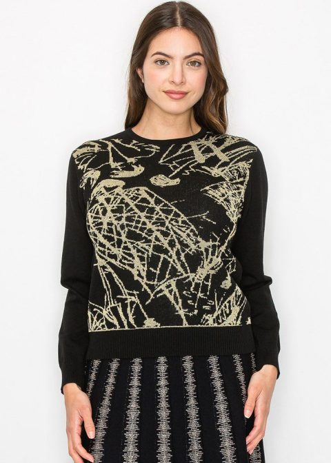 Noir & Gold Modern Classic Knit Sweater 7832922456124