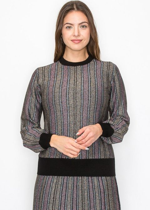 Radiant Stripe Knit Top 7832922292284