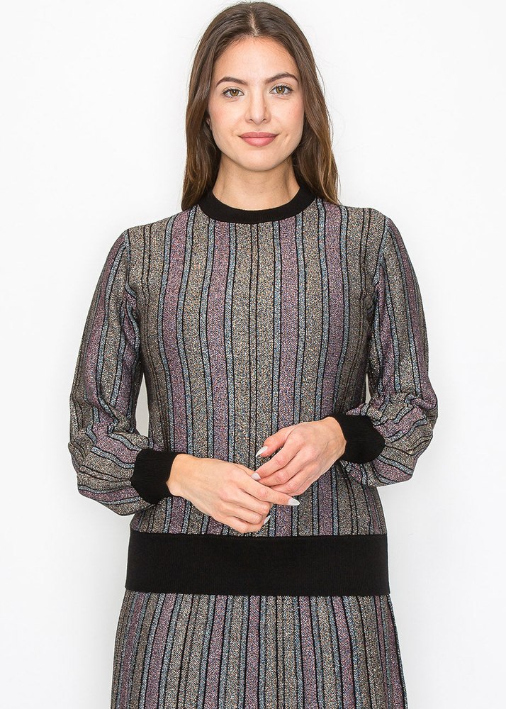 Radiant Stripe Knit Top 7832922292284