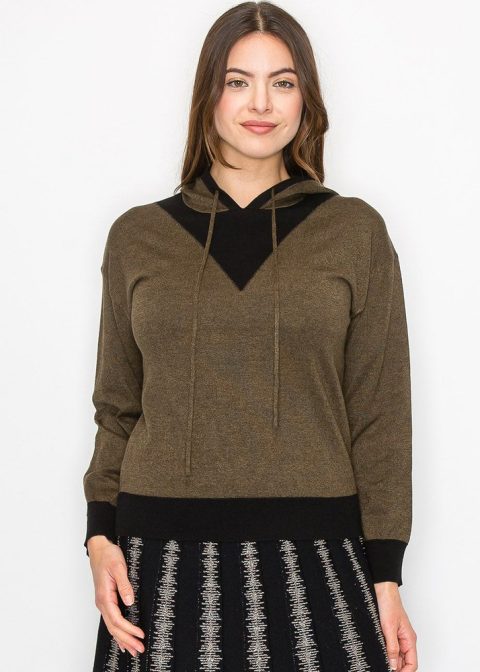 Olive & Black Modest Hoodie 7832922357820