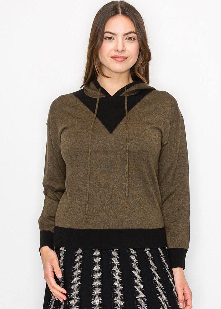 Olive & Black Modest Hoodie 7832922357820