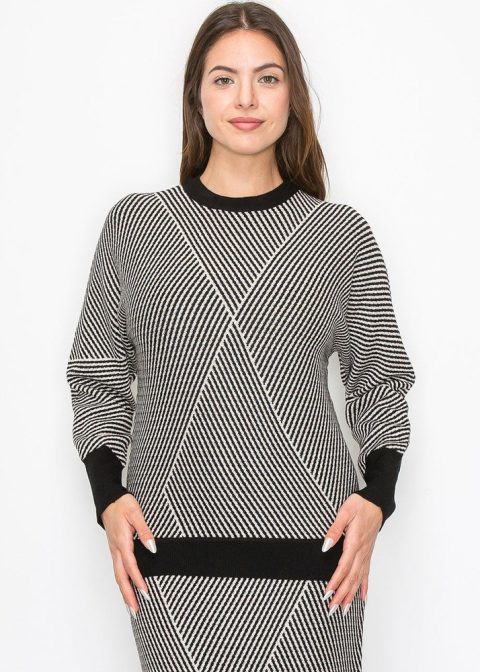 Modern Angles Knit Sweater 7832922390588