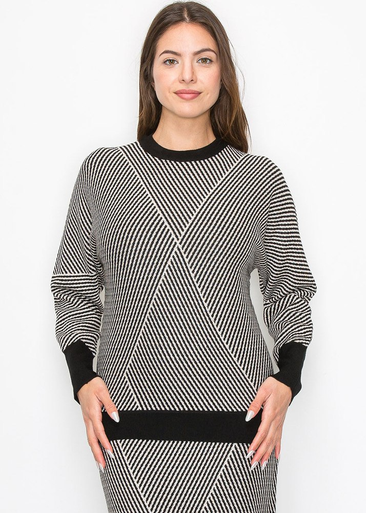 Modern Angles Knit Sweater 7832922390588