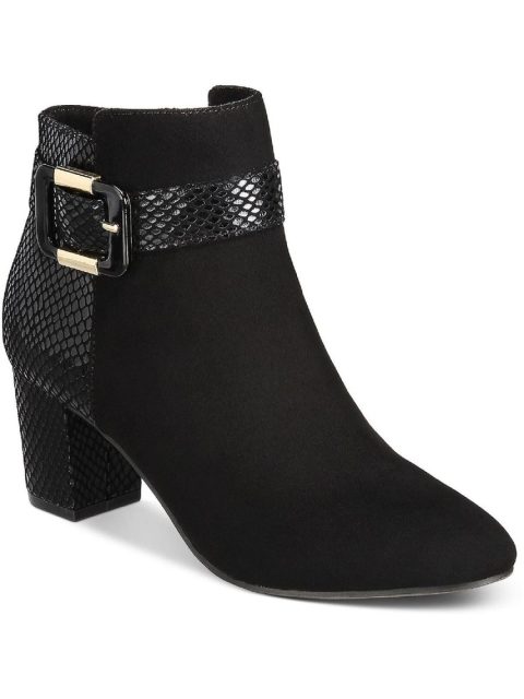 Ivvy Womens Zipper Almond Toe Ankle Boots