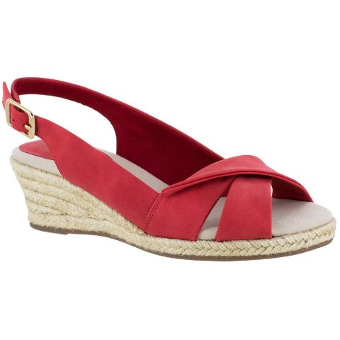 Maureen Faux Leather Slingback Wedge Sandals