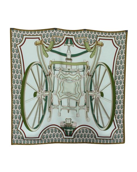 Hermès Les Roues de Phaeton Scarf 90 in Multicolor Silk 7703695065148