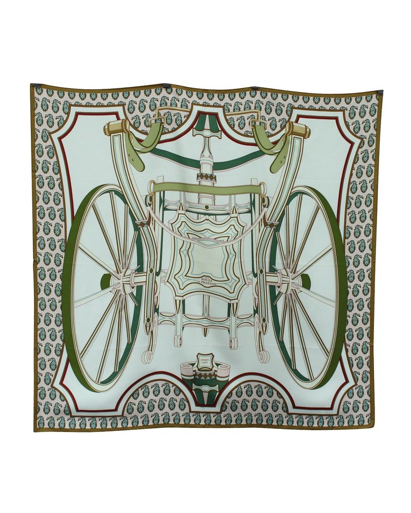 Hermès Les Roues de Phaeton Scarf 90 in Multicolor Silk 7703695065148