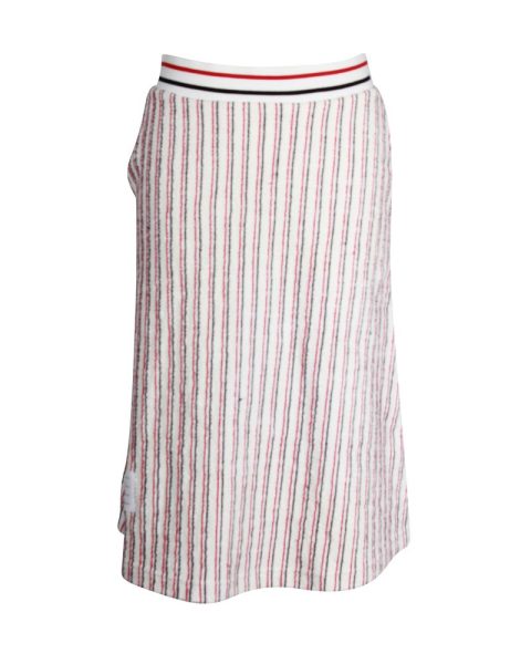 Thom Browne Striped Midi Skirt in Multicolor Cotton 7703694311484